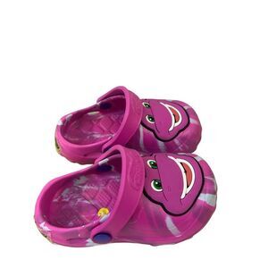 Barney Dinosaur‎ clogs shoes kids 7/8 nwot
